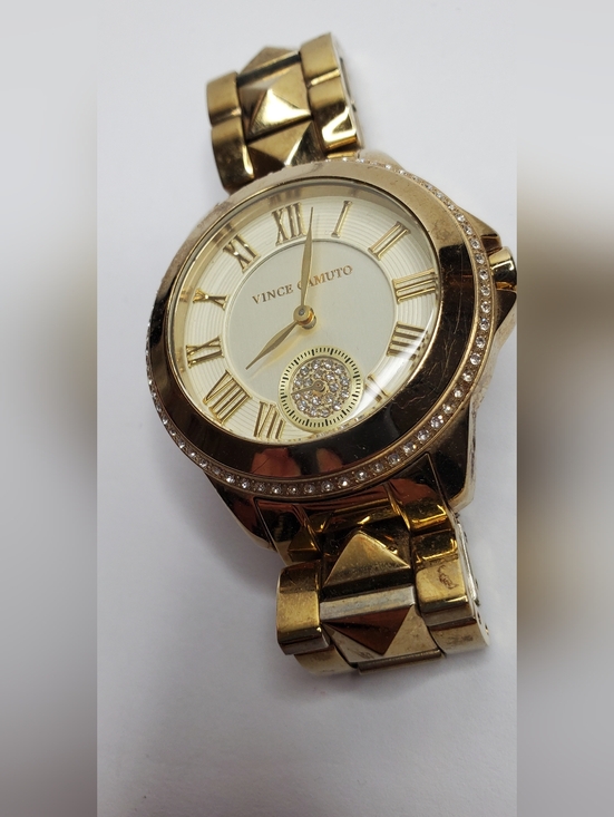 Vince Camuto Accessories - Vince Camuto Rhinestone Gold Tone Watch